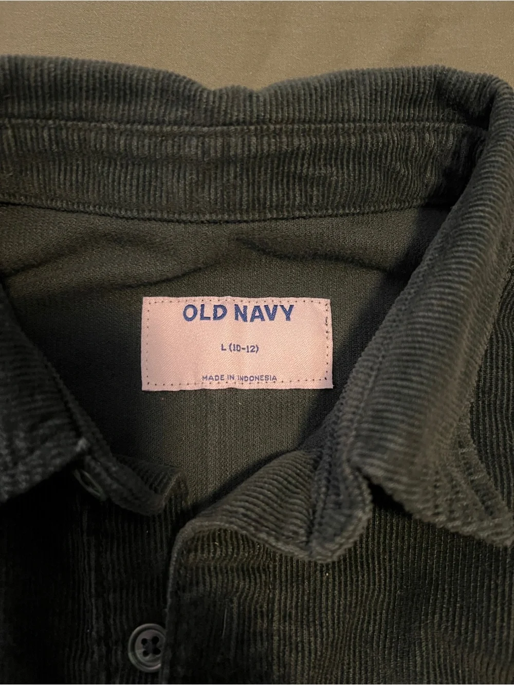 Old Navy Two-Tone Button-Up Shirt - Dark Green & Navy Boy’s Size L 10-12